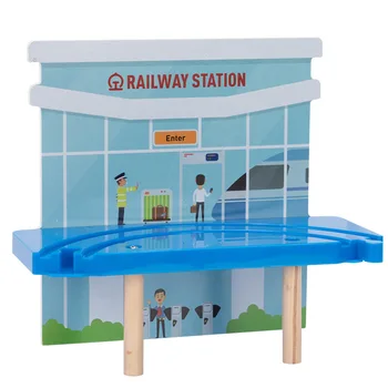 Plastikiniai Modeliavimas Dvigubo sluoksnio Geležinkelio Stotis Medinis Traukinio Bėgių Priedai Tunelio Kelio Lizdą Medžio Geležinkelio Žaislai, Dovanos Vaikui
