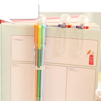 2 Vnt. Plastikiniai rašikliai su įvairių spalvų Modelius, 6 in 1 Multi-colored Stumti Tipo Pen Raštinės reikmenys Mokyklos Raštinės Priemonės ZMONH Tušinukas