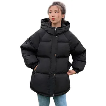 Žiemos paltai moterims trumpas prarasti 2020 m. rudenį naujų korėjos mados studentas storio šilumos gobtuvu žemyn medvilnės striukės feminina LD1427