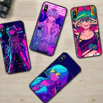 Neon Oni Girl anime estetikos Telefono dėklas skirtas iPhone 11 12 pro XS MAX 8 7 6 6S Plus X 5S SE 2020 XR