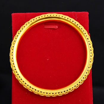 1 vnt Pynimo Tuščiaviduriai Bangle Mados Dovana Geltonos Aukso Užpildytas Klasikiniai Moteriški Bangle Unopendable 60mm Vestuves Priedai