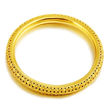 1 vnt Pynimo Tuščiaviduriai Bangle Mados Dovana Geltonos Aukso Užpildytas Klasikiniai Moteriški Bangle Unopendable 60mm Vestuves Priedai