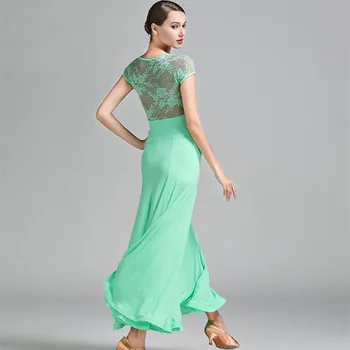3 spalvų žalios šokių suknelė moteris foxtrot suknelė balus valsas suknelės pramoginiai šokiai ispanų flamenko šokių suknelė dėvėti