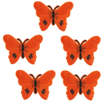 10vnt Oranžinis Drugelis Lopai Drabužių Geležies Aplikacijos Siuvinėtos Etiketės Drabužiams Pleistras Badge 