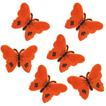 10vnt Oranžinis Drugelis Lopai Drabužių Geležies Aplikacijos Siuvinėtos Etiketės Drabužiams Pleistras Badge 