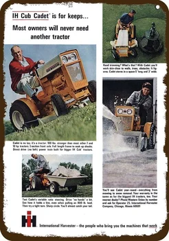 1965 International Harvester Ih Cub Cadet Vejapjovė Derliaus Išvaizdą Metalo Ženklas