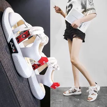 2020 metų vasaros nauji sandalai moteriška storio apačioje padidėjo sandalai atsitiktinis studentų sporto sandalai kvėpuojantis sandalai Z877