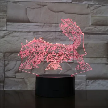 Monstras, Robotas Šuo LED Nakties Šviesa 7 / 16 Spalvų Kaitos Efektas 2019 Naujų Vaikai Dovanų Miegamojo Puošmena 3D-1432 Dropshipping