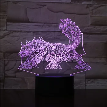 Monstras, Robotas Šuo LED Nakties Šviesa 7 / 16 Spalvų Kaitos Efektas 2019 Naujų Vaikai Dovanų Miegamojo Puošmena 3D-1432 Dropshipping
