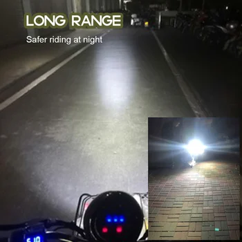 LED Motociklo priekinis žibintas Tri-colour Projektorius Motociklą Vairavimo Dėmesio Street Moto Rūko žibintai DRL Vietoje Galvos Šviesos Žibintas, Dalys
