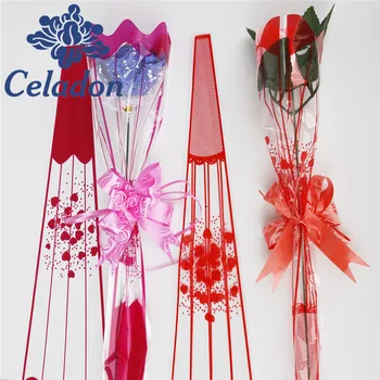 Festiaval Gėlių Pakavimas 100vnt/Plastiko maišą Įvairių Spalvų Pasirinkti, Širdies Modelis Už Vestuvių, Gimtadienio Nauja siunta