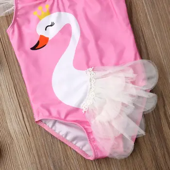 2019 Emmabby Vaikams Baby Girl Swan Tiulio maudymosi Kostiumėliai maudymosi kostiumėlį, Maudymosi Kostiumą, Nustatyti Paplūdimio Gražių Vasaros Drabužių 1-6T