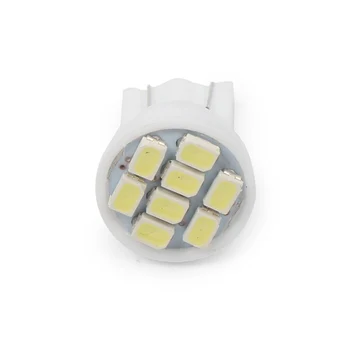 Super Baltos T10 Pleišto 8-SMD 5050 LED Vidaus apšvietimo Lemputės Unviersal Automobilių Molder W5W (194 168) 147 152 158 159 M158 M155