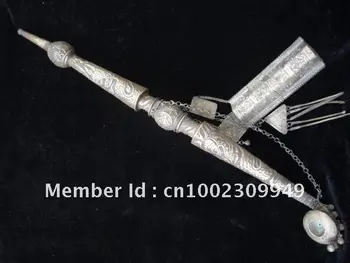 Retas Čing Dinastija sidabro vamzdis,44cm,nemokamas pristatymas