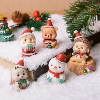 Europos Stiliaus Kūrybos Dervos Žaislai Mini Kalėdų Šeimos Smulkių Gyvūnų Ornamentais Linksmų Kalėdų Dekoro Namuose Kalėdų Dovanos