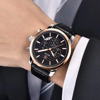 NAUJAS BENYAR vyriški Laikrodžiai Top Brand Kvarco Sporto laikrodžiai vyrų mados atsitiktinis odos vyriška vandeniui laikrodis reloj hombre 2020 m.