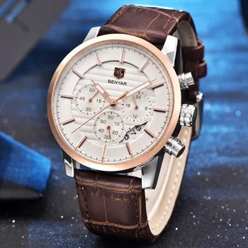 NAUJAS BENYAR vyriški Laikrodžiai Top Brand Kvarco Sporto laikrodžiai vyrų mados atsitiktinis odos vyriška vandeniui laikrodis reloj hombre 2020 m.