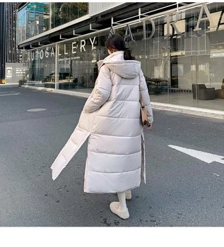 Cotday X Ilgas Korėja Stiliaus Baltos Spalvos Su Gobtuvu Thicked Atsitiktinis 2020 M. Geriausiai Studentų Žiemos Šiltos, Moterų Parko Paltai