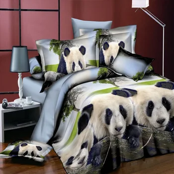 3d panda gyvūnų patalynės komplektas queen dviejų dydis antklode padengti paklode pagalvių užvalkalai, patalynės komplektas