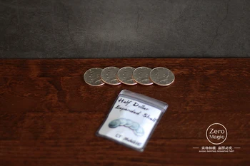 Nemokamas pristatymas 1 VNT./Magic Žaislai Pusę dolerio Išsiplėtė shell Dolerių MONETAS,nekilnojamojo monetas,4 monetų+1shell, Magiški Triukai,Didmeninė prekyba