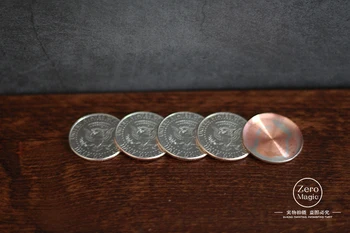 Nemokamas pristatymas 1 VNT./Magic Žaislai Pusę dolerio Išsiplėtė shell Dolerių MONETAS,nekilnojamojo monetas,4 monetų+1shell, Magiški Triukai,Didmeninė prekyba