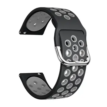 20mm Dviejų Spalvų silikono dirželis su sidabro spalvos sagtis Watchband Už Huami Amazfit VTR 42mm Aukštos kokybės apyrankė 