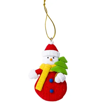 Polimero Molis Santa Claus Sniego Kabinti Lėlės Kalėdų Eglutė Pakabukas Papuošalai Kalėdų Papuošalų Spalvinga
