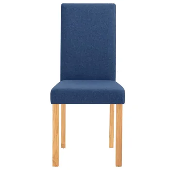 Valgomojo Kėdės 6 vnt. Mėlynos spalvos Audinio Valgomojo Kėdės