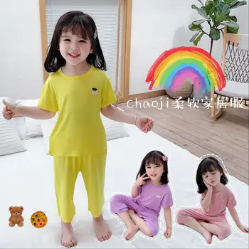2020 torija Vasaros Vaikų Homewear Nustatyti Modalinis VAIKŲ Kostiumas Patogus Minkštas Atsitiktinis Mados Namų apyvokos