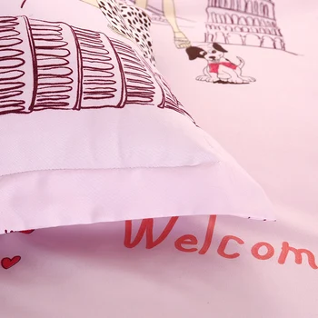 UNIKEA . . 2016 Nauji Patalynės Komplektai Reaktyviosios Spausdinimo Stiliaus Rožinė Princesė Ana Kelionės paklodės Antklodė Padengti užvalkalas Karalius ir Karalienė