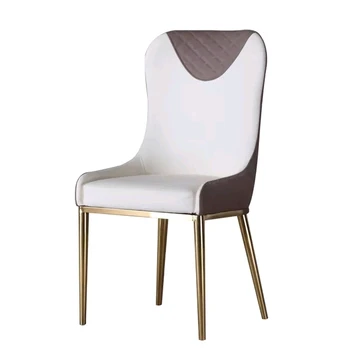 Chinafurniture laisvalaikio kūrybos derybų stalo ir kėdės nerūdijančio plieno kėdės, modernaus minimalistinio atlošo atrama