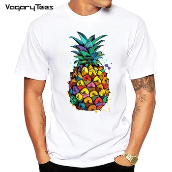 Vyrų Drabužiai 2020 Sun Beach Ananasų Juokinga Estetinės Spausdinti Marškinėlius vyrams Laisvalaikio Trumpas Rankovės O-neck T Shirt Vaisių T-shirt