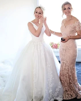 2020 m. Princesė Vestuvių Suknelės, Kamuolys Suknelė su V-kaklo, Rankovių Nuotakos Suknelė Nėrinių Aplikacijos Vestidos De Noiva Royal Traukinio Užsakymą