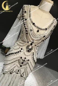 JIALINZEYI Nekilnojamojo Seksualus, Prabangus, Crystal Aukštos Kokybės Undinė suknelės Šviesos Skiedra Karšto Pardavimo Vakaro Suknelės 2019