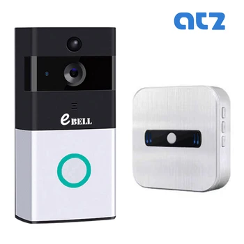 ATZ DBV08P WIFI Video Domofonas Doorbell Paramos Baterija Support 32G Atminties Kortelės 720P PIR Lauko IP Kamera, Wireless, Patalpų Bell