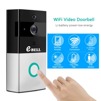 ATZ DBV08P WIFI Video Domofonas Doorbell Paramos Baterija Support 32G Atminties Kortelės 720P PIR Lauko IP Kamera, Wireless, Patalpų Bell
