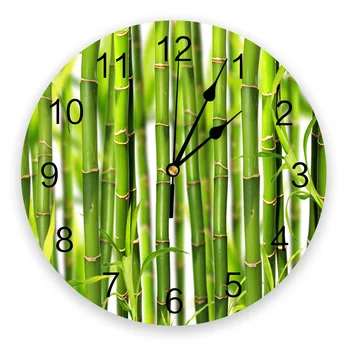 Žalia Bambuko Sieninis Laikrodis Modernus Miegamojo Meno Laikrodžiai Asmenybės Kambarį Mados Sienos Žiūrėti