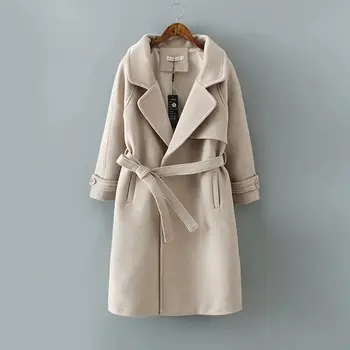 Nicesense casaco feminino abrigos mujer invierno 2018 m. žiemos paltai moterims sobretudo paltas manteau femme hiver vilnos mišiniai