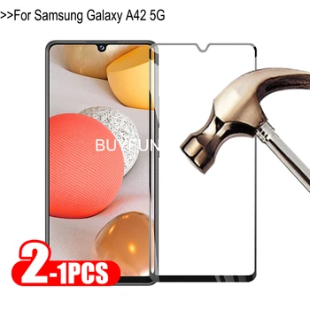 1-2vnt Visiškai Padengti Grūdinto Stiklo Samsung A42 5G Screen Protector Sprogimui atsparią Stiklo Sumsung A40 A41 Telefono Glas Filmas