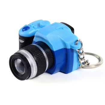 Spalvinga Mini Žaislas LED Fotoaparato Žavesio Maišelį Key Chain mados Fotoaparato modelis raktų žiedas Kūrybos Flash Šviesos, Garso Efektas, Dovana Žaislas
