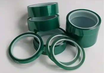 10 Ritinius, kurių Plotis 12mm x 33m PET žalia silikoninė plėvelė, aukštos temperatūros klijų juosta,Žalia Poliesterio Juosta milteliniu Aukštos Temperatūros