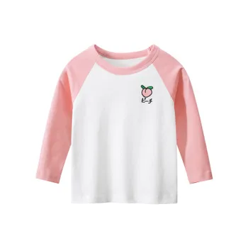 Korėjos Mergina ilgomis rankovėmis T-shirt 2021 Sptring Rudenį Naujų Vaikų Drabužiai, Kūdikių Berniukų ir Mergaičių Dugno T Marškiniai, vaikiški Drabužiai