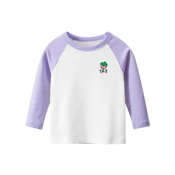 Korėjos Mergina ilgomis rankovėmis T-shirt 2021 Sptring Rudenį Naujų Vaikų Drabužiai, Kūdikių Berniukų ir Mergaičių Dugno T Marškiniai, vaikiški Drabužiai