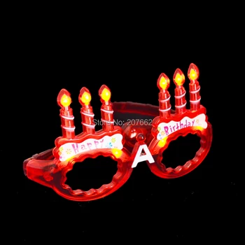 Nemokamas pristatymas 12pcs/daug led gimtadienio mirksi akiniai transparents led žvakė akinius šalies atveju reikmenys