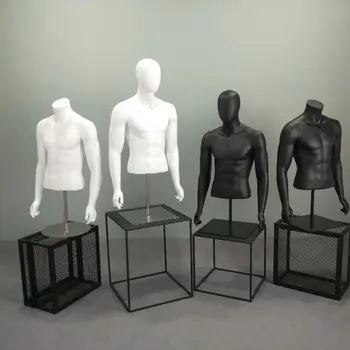 Aukštos Kokybės Mados Stiklo Viršutinės Kūno Manekenas Vyrai Modelis, Skirtas Parduoti