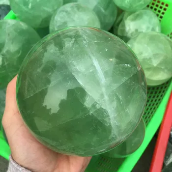 100mm Natūrali Žalioji Fluorito kvarcinio krištolo rutulį natūralus akmuo srityje gydymo fengshui kristalai pašalinti neigiamą energiją