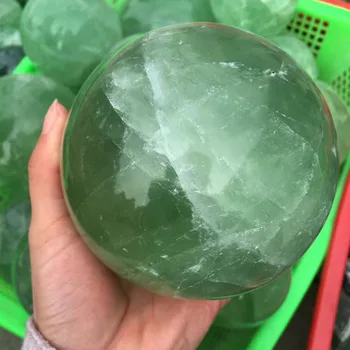 100mm Natūrali Žalioji Fluorito kvarcinio krištolo rutulį natūralus akmuo srityje gydymo fengshui kristalai pašalinti neigiamą energiją