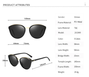 Naujas poliarizuoti akiniai nuo saulės moterų mados kelionės akiniai nuo saulės asmenybės klasikiniai akiniai nuo saulės didmeninė