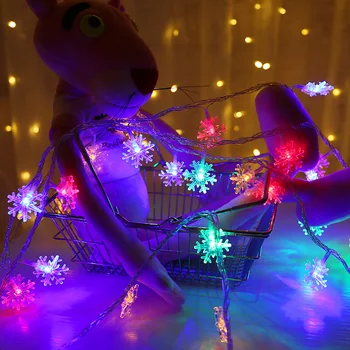 Kalėdų Dekoracijas namams LED Girliandomis Atostogų Snaigės String Žibintai Noel Medžio Kabantys Papuošalai Nauji metai 2020 Metai Navidad