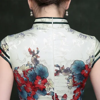 Naujas Atvykimo Moterims Gėlių Spausdinti Kinų Tradicinė Suknelė Moterų Slim Kinijos Cheongsam Mergaičių Suknelė Plonos Suknelės Qipao 89